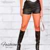 Lace up Side Synthetic Leather Skinny Short 14