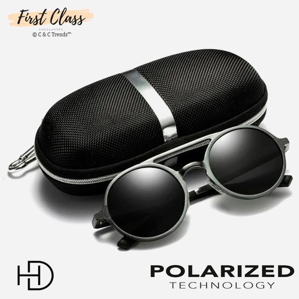 Aluminum Polarized Retro Round Sunglasses 1