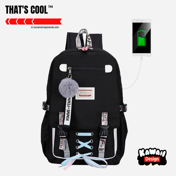 Anti-theft USB Kawaii Teenager Backpack 2a