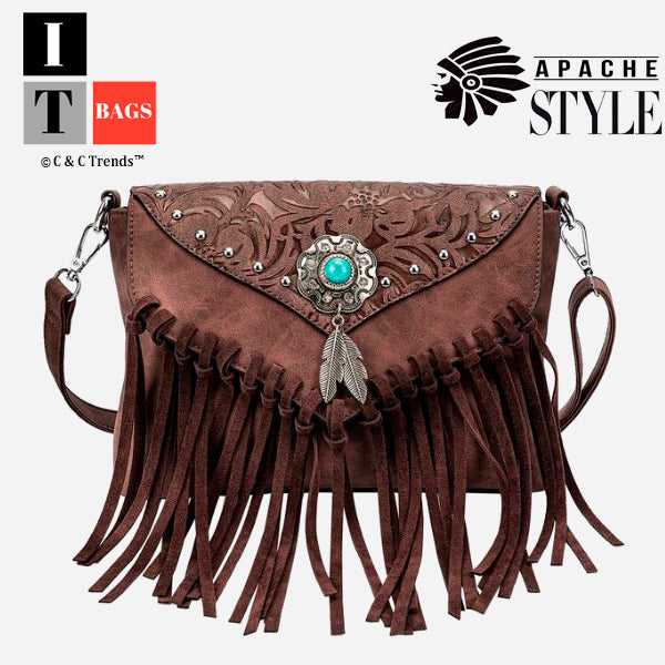 Apache Style Rivet Fringe Handbag 1