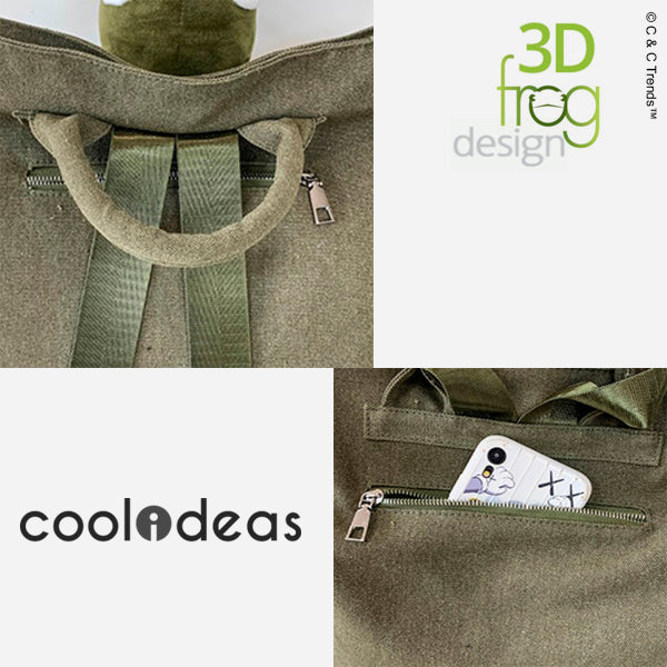 Casual 3D Frog Design Backpack 11
