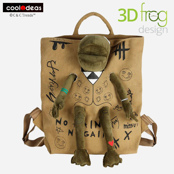Casual 3D Frog Design Backpack 2