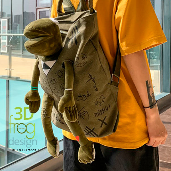 Casual 3D Frog Design Backpack 7