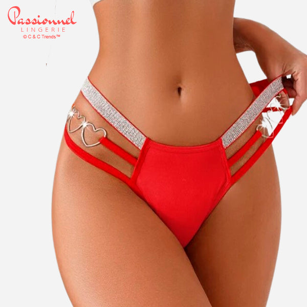 Chic Heart Buckle Double Strap Panty 10