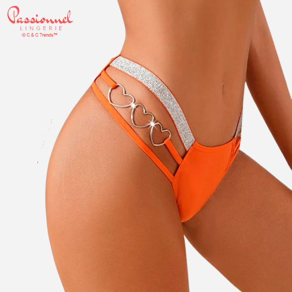 Chic Heart Buckle Double Strap Panty 3