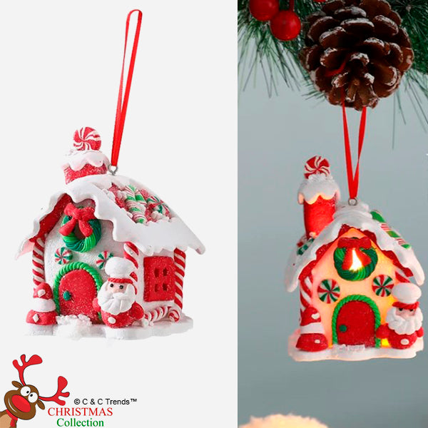 Creative Lighted Hanging Christmas Gingerbread House 3