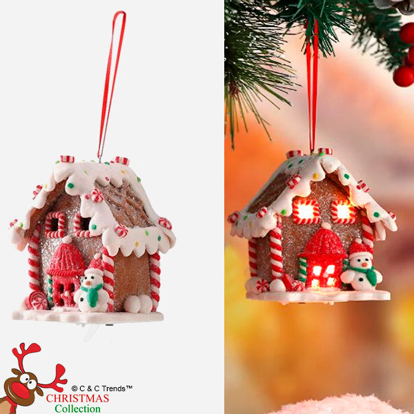 Creative Lighted Hanging Christmas Gingerbread House 5