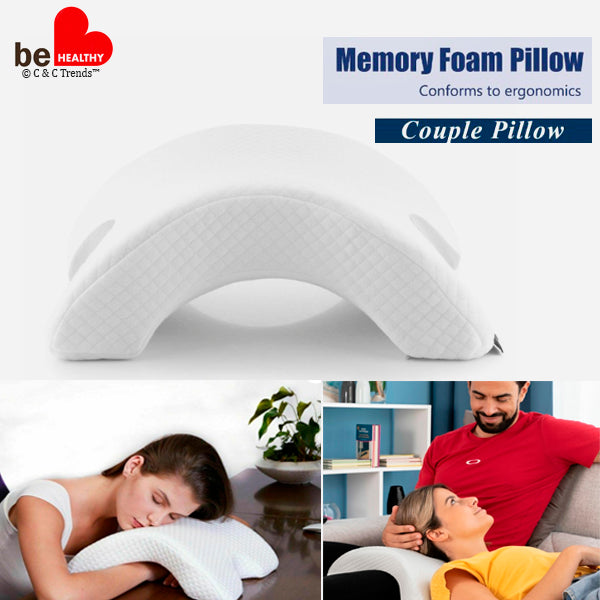 Curved Viscoelastic Cervical Arm Rest Pillow for Couples 2