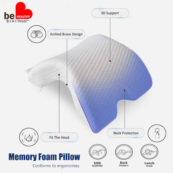 Curved Viscoelastic Cervical Arm Rest Pillow for Couples 6