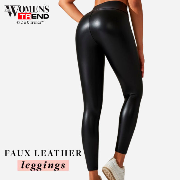 Elastic Slim Skinny Synthetic Leather Leggings 16