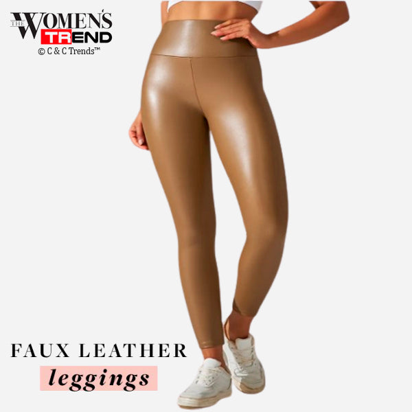 Elastic Slim Skinny Synthetic Leather Leggings 1