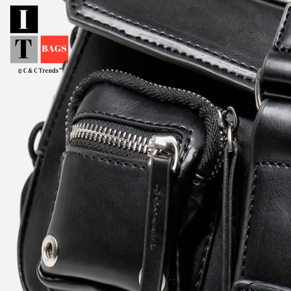 Elongated Sling Multi-pocket Handbag 5
