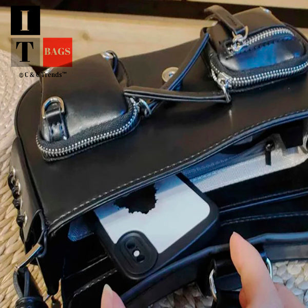 Elongated Sling Multi-pocket Handbag 9