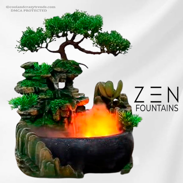 Feng Shui Garden with Relaxing Smoke Effect Waterfalls 7