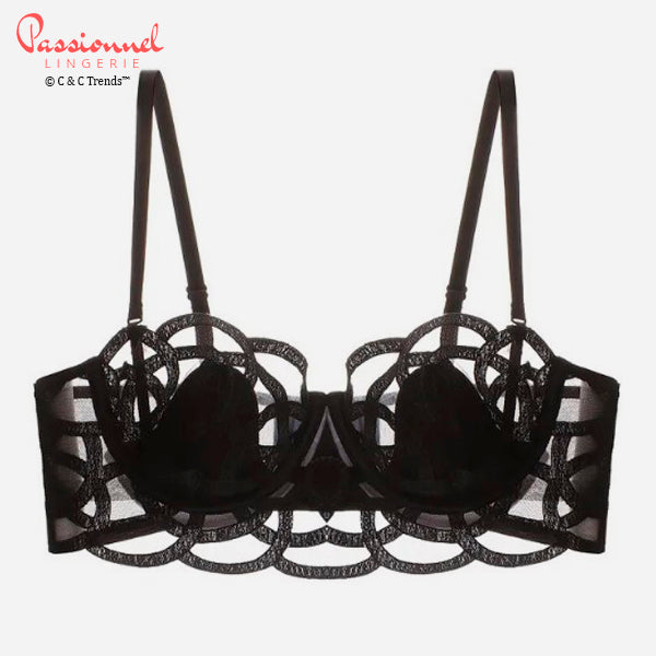 Flower Style Lace Transparent  Hollow Out Push Up Bra 13
