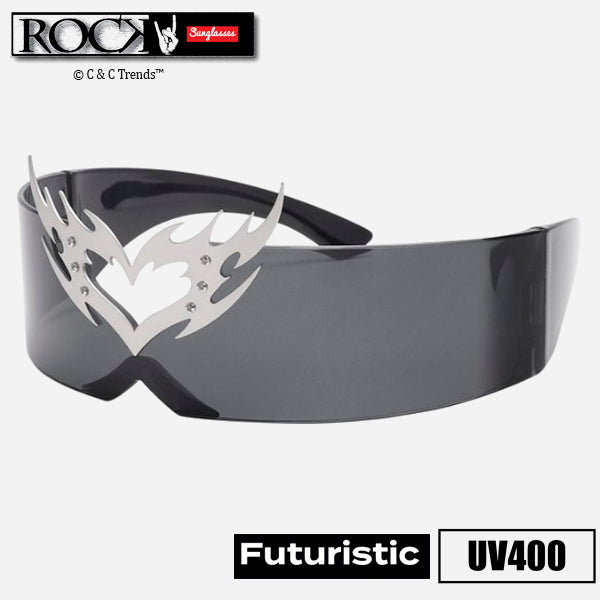 Futuristic Rimless Techno Sunglasses 5