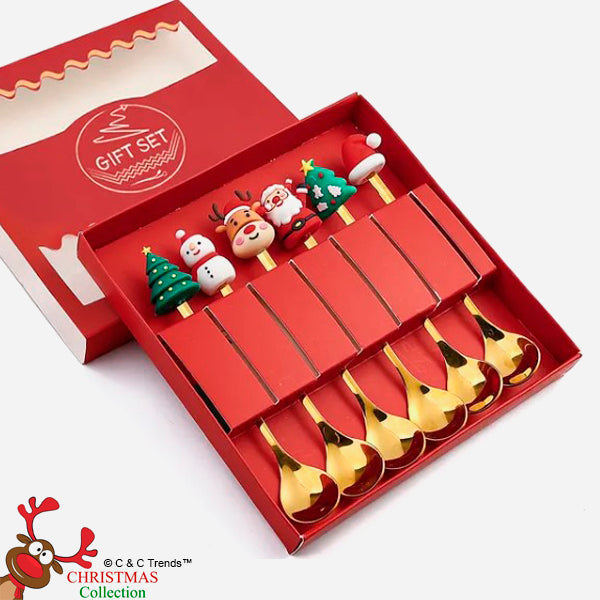 Golden Cute Christmas Decorations Cutlery Set 1