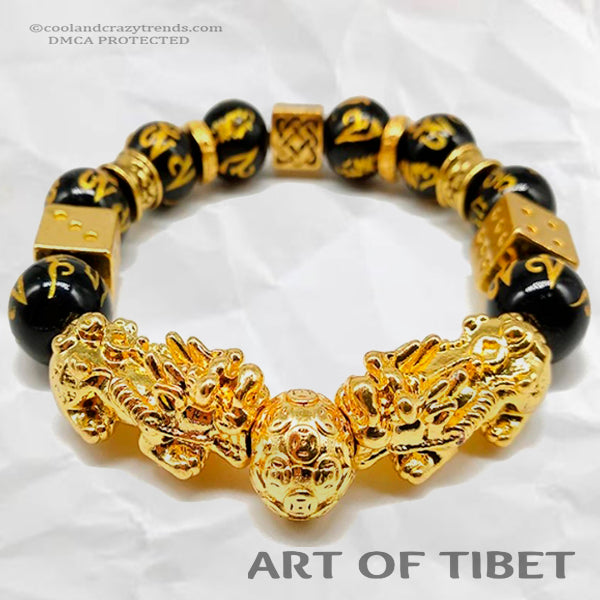 Golden Tibetan Mantras Lucky Energy Bracelet 7