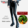 High Waist Leather Look Warm Leggings 15