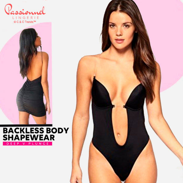 Invisible Backless Deep V Plunge Bodysuit (DREAMY™) 1b