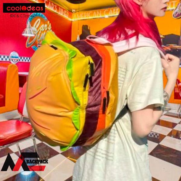 Kawaii Hamburger Style High Capacity Backpack (McBackpack) 5