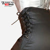 Lace up Side Synthetic Leather Skinny Short 4