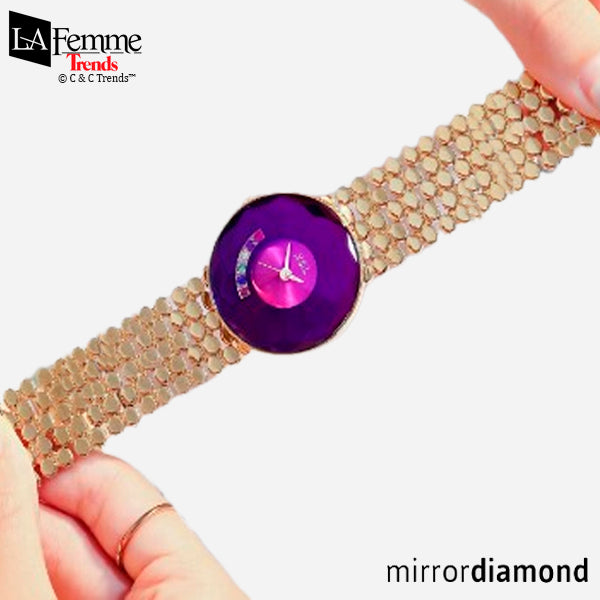 Luxury Crystal Diamond Cut Design Round Women Watch 6