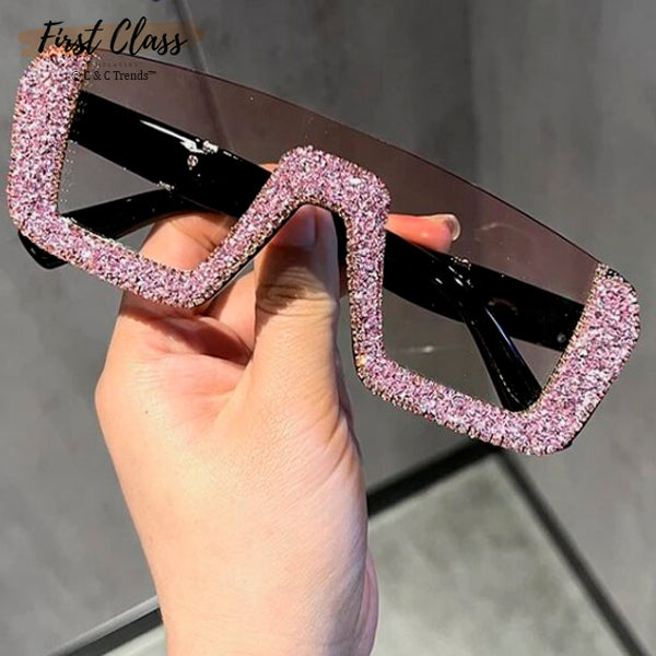 Luxury Half-Frame Rhinestone Sunglasses 14