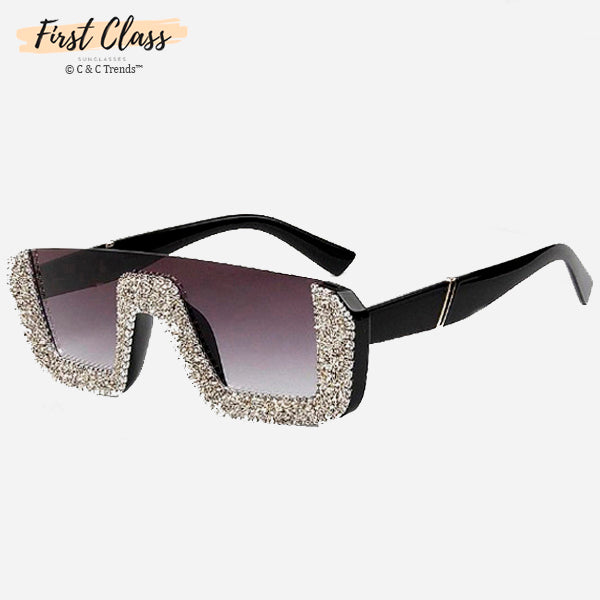 Luxury Half-Frame Rhinestone Sunglasses 8