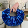Metallic Pleated Circular Party Purse Clutches 11