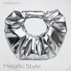 Metallic Pleated Circular Party Purse Clutches 15