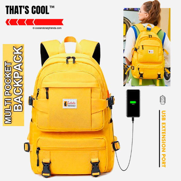 New Waterproof Multi pocket Backpack with External USB port 2a