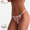 Passionate French Embroidery Flower Thong 9a
