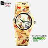 Printed Butterfly Handmade Bamboo Casual Watch 8