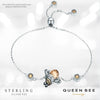 Queen Bee Sterling Silver Link Bracelet 12