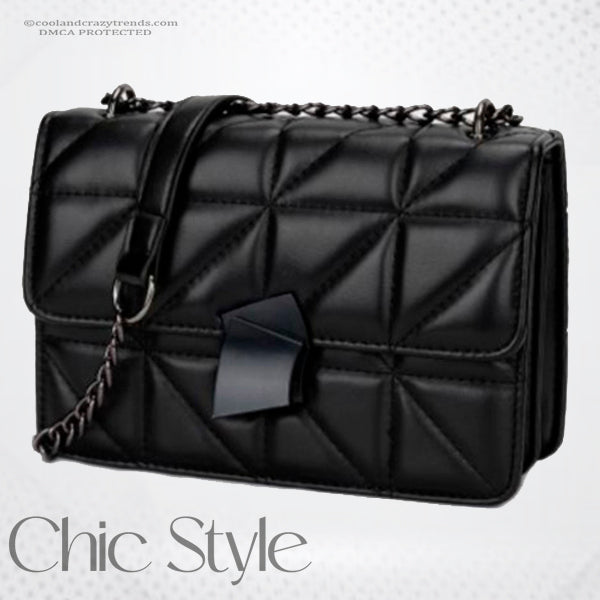 Quilted-effect Chain Shoulder Bag 9a