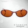 Retro Tiny Stretched Oval Sunglasses 17