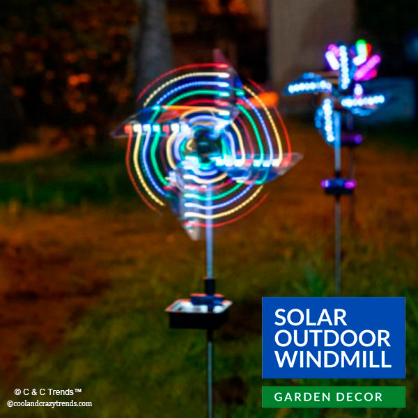 Solar Powered Outdoor LED Windmill 1b