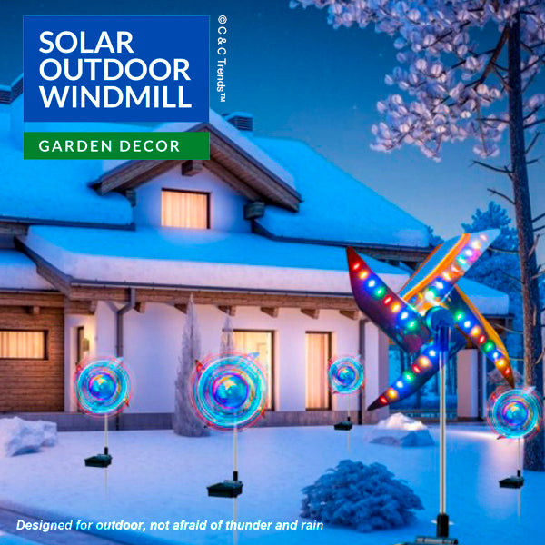 Solar Powered Outdoor LED Windmill 3a