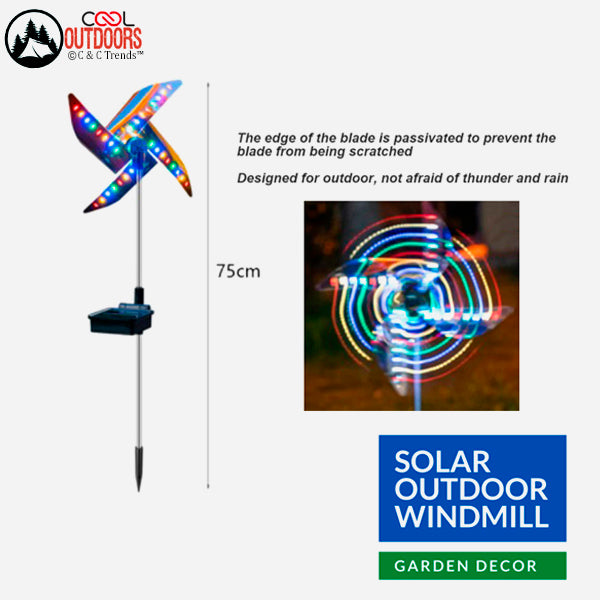 Solar Powered Outdoor LED Windmill 8a