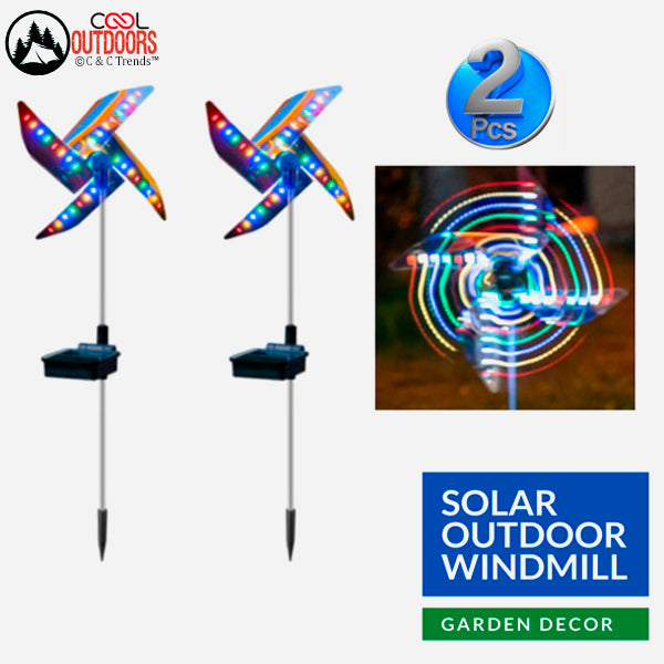 Solar Powered Outdoor LED Windmill 9a