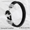 Stainless Steel Anchor Leather Bangles 11