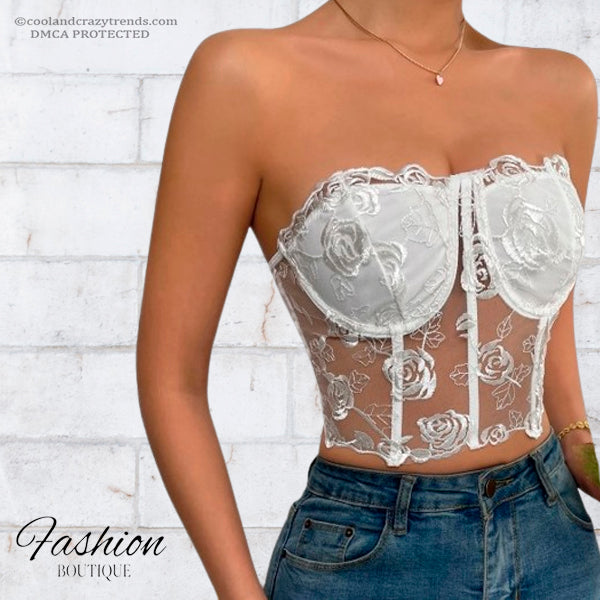 Strapless Lace Push Up Bralette Top 12