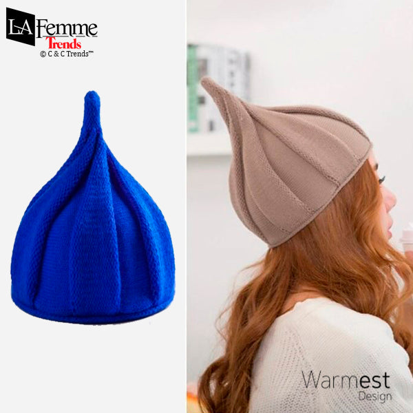 Warm Wool Pointed Twisted Winter Hat 12