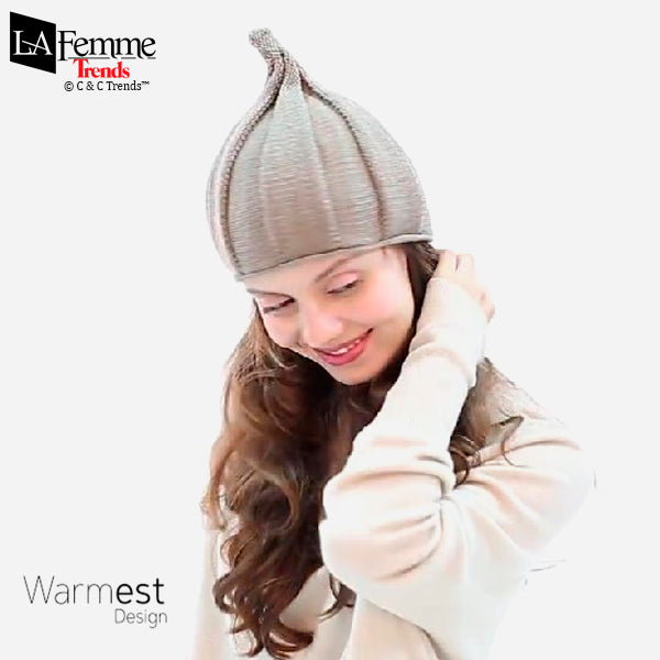 Warm Wool Pointed Twisted Winter Hat 1