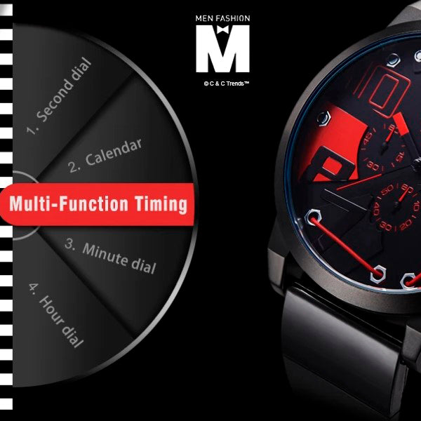 Waterproof Sport Silicone Multi-function timing Watch 3