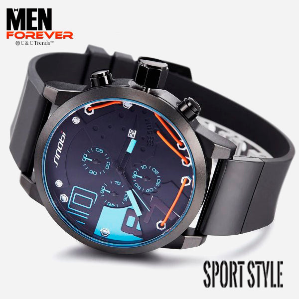 Waterproof Sport Silicone Multi-function timing Watch 5
