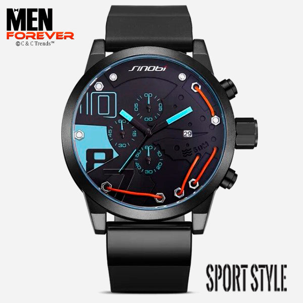Waterproof Sport Silicone Multi-function timing Watch 6