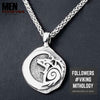 Wolf and Crow Silvered Viking Necklace 8