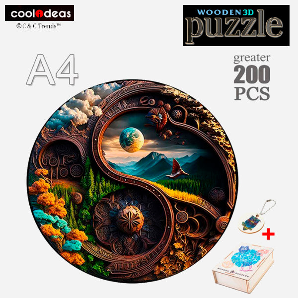 Wooden Colorful Disc 3D Puzzle 4